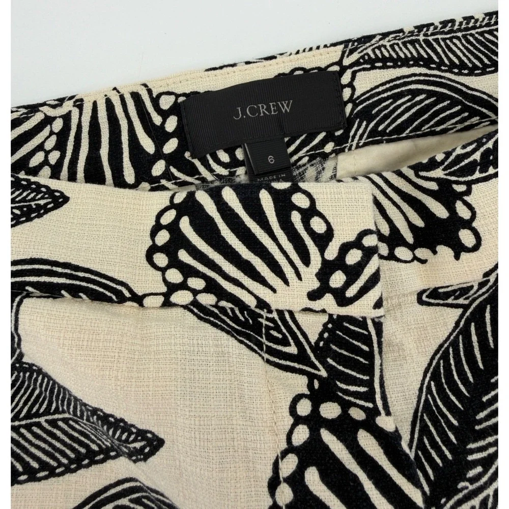 J.Crew‎ Women Black Ivory Floral Cotton Chino Shorts Size 6 Style